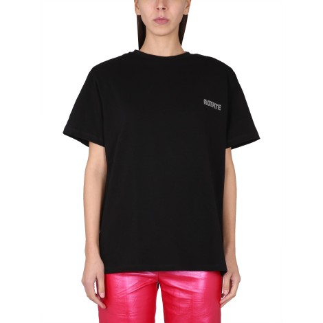 rotate birger christensen boxy t-shirt with cut-out detail