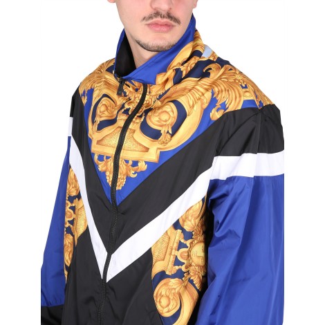 versace windproof jacket with baroque print