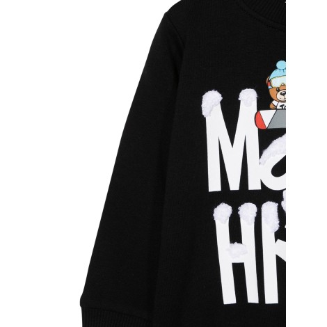 moschino large logo crewneck sweatshirt