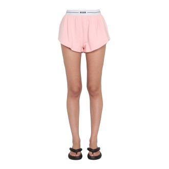 msgm logo band shorts 