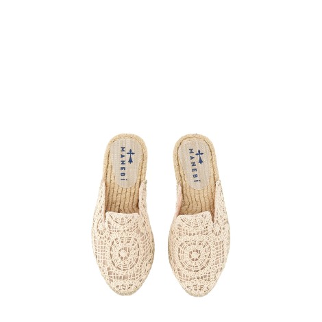 manebi yucatan cotton crochet mules