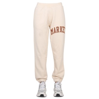 market pants with applied logo