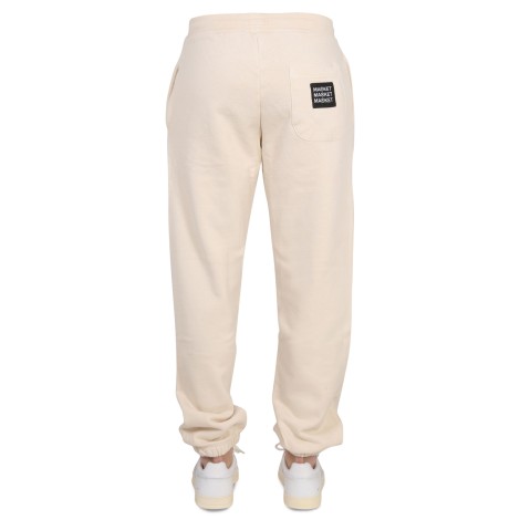 market pants with applied logo