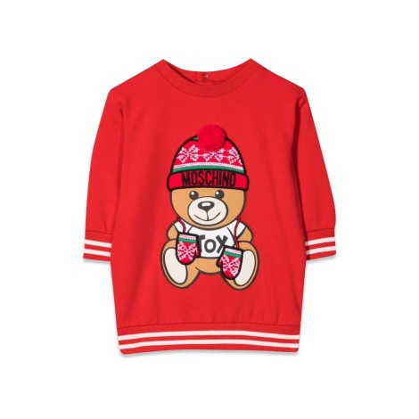 moschino abito in cotone con teddy