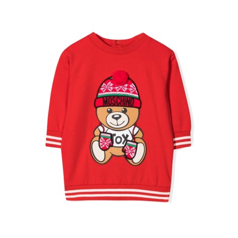 moschino abito in cotone con teddy