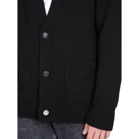 balmain cardigan with logo