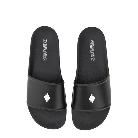 marcelo burlon county of milan rubber slide sandal