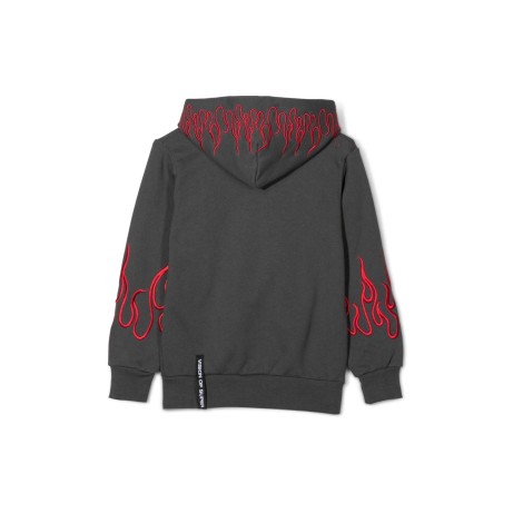 vision of super embroidered red flames hoodie