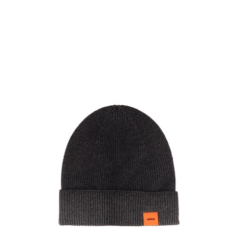 aspesi beanie hat with logo