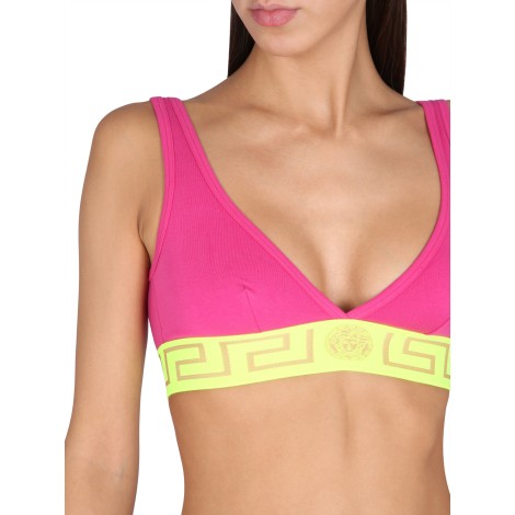 versace bralette with greek border