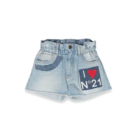 n°21 denim shorts with patch