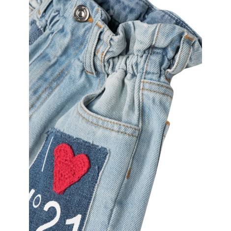 n°21 denim shorts with patch