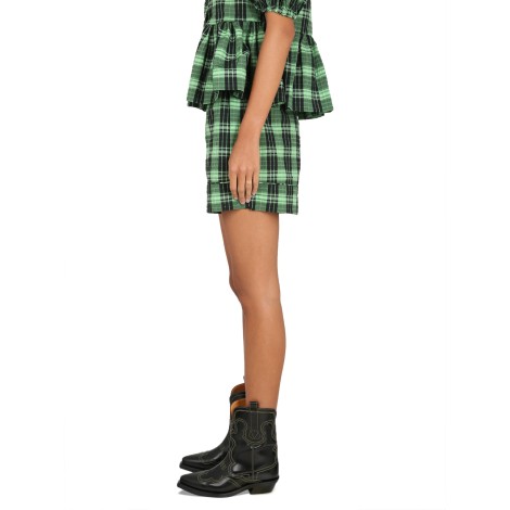 ganni bermuda shorts with check pattern