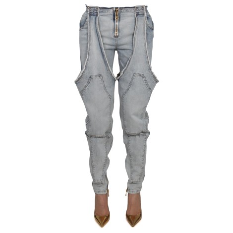 balmain washed cotton jeans