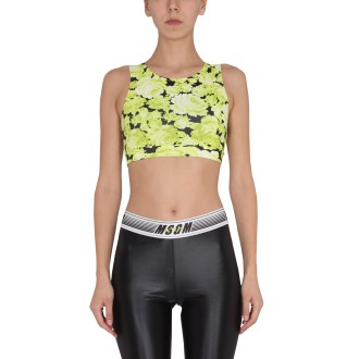 msgm floral print cropped top 