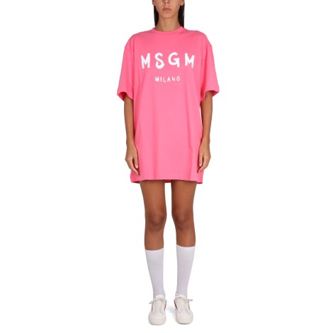 msgm brushed logo dress