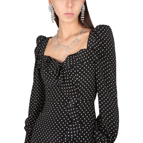 alessandra rich polka dot silk dress