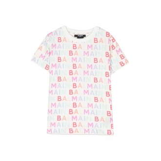 balmain mc logo allover t-shirt