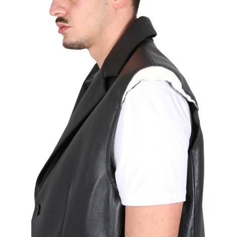 mm6 maison margiela leather vest