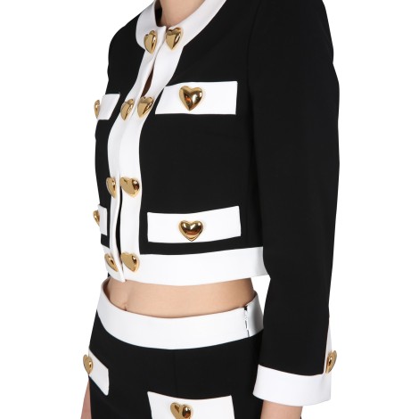 moschino heart buttons crepe jacket