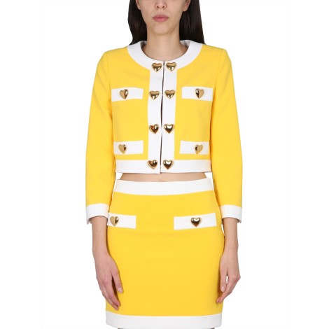 moschino heart buttons crepe jacket