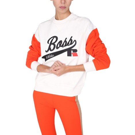 boss boss x russell athletic logo sweatshirt