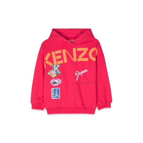 kenzo large logo hoodie with patch