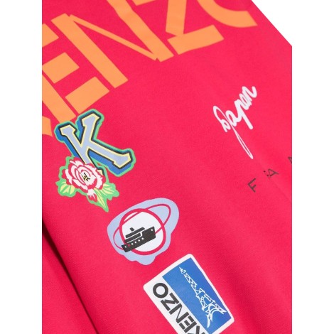 kenzo large logo hoodie with patch