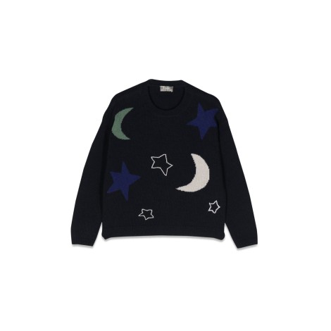 il gufo moon and stars choker pullover