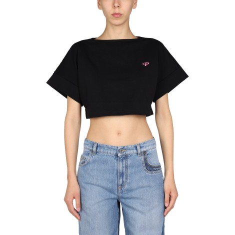 philosophy di lorenzo serafini cropped logo print t-shirt 