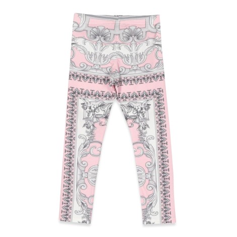 versace silver baroque leggings