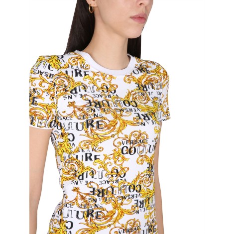 versace jeans couture couture logo print t-shirt