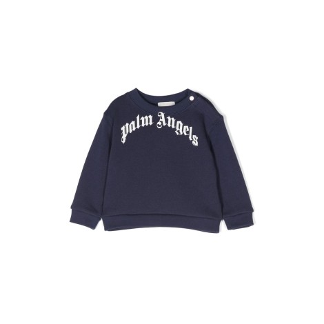 palm angels curved logo crewneck