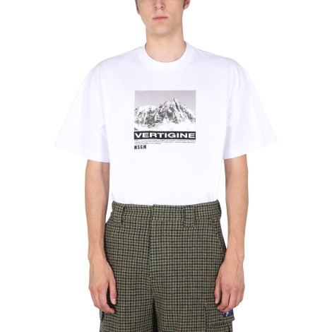 msgm t-shirt with vertigo print