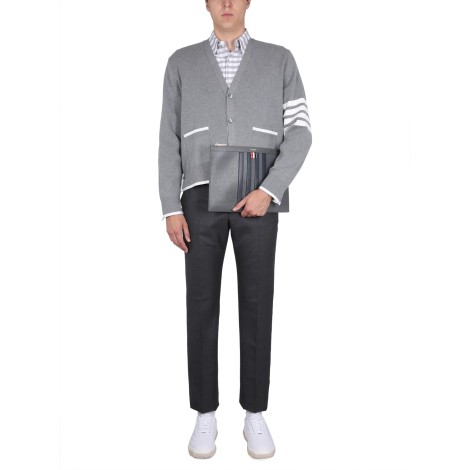 thom browne 4bar stripe cardigan