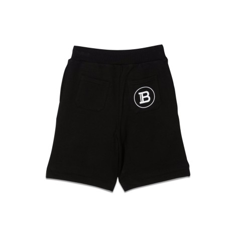 balmain cotton fleece shorts