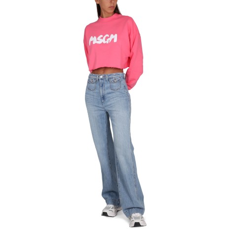 msgm sweatshirt with brushed logo print