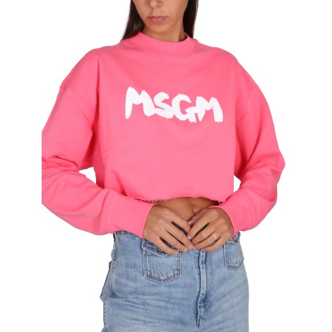 msgm sweatshirt with brushed logo print