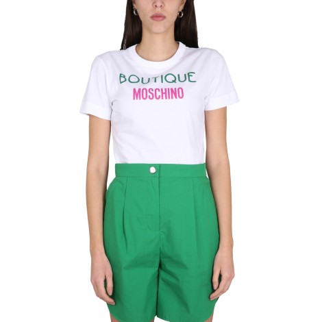 boutique moschino crewneck t-shirt with logo