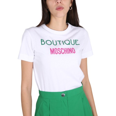 boutique moschino crewneck t-shirt with logo