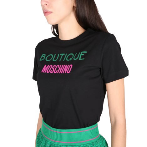 boutique moschino crewneck t-shirt with logo