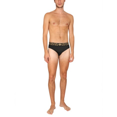 versace la greca print swim briefs