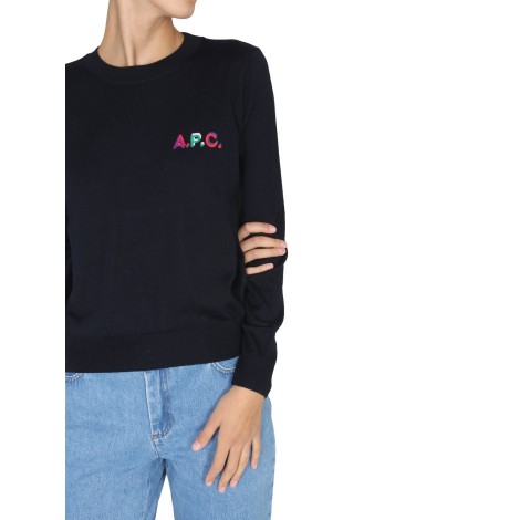 a.p.c. jersey with logo embroidery