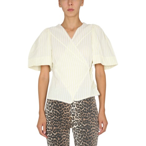 ganni shirt with striped pattern