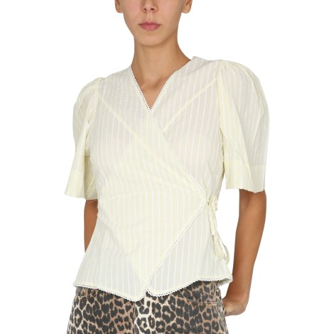 ganni shirt with striped pattern