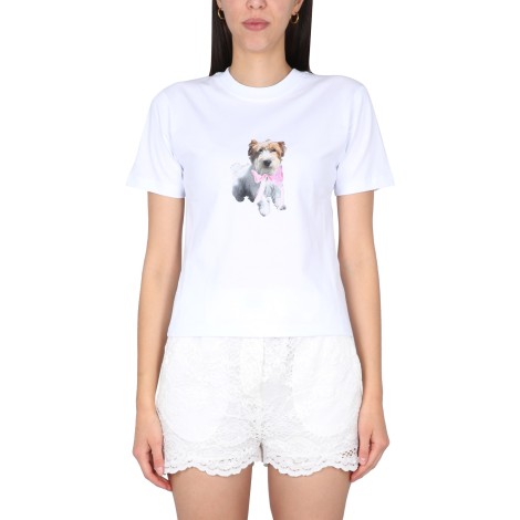 msgm logo print t-shirt