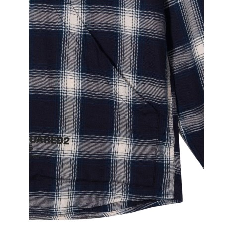 dsquared over checked shirt