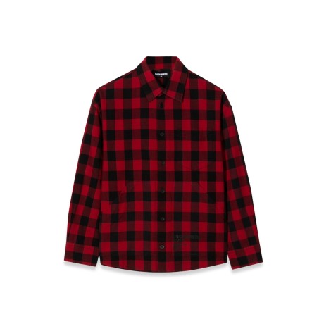 dsquared over checked shirt