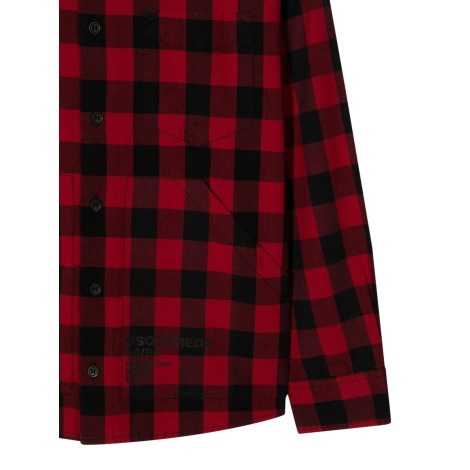 dsquared over checked shirt