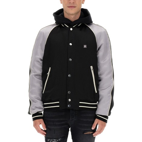 amiri varsity jacket with logo embroidery